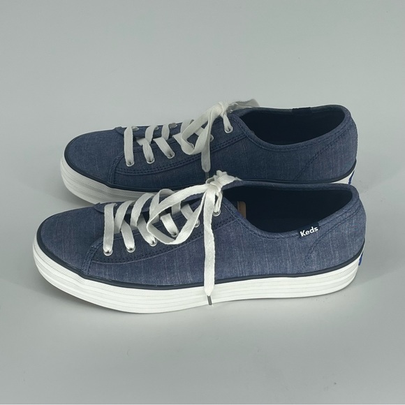 KEDS NEW TRIPLE KICK PLATFORM RECYCLED BLUE DENIM PLATFORM SNEAKER 10 WOMEN’S - Picture 4 of 8